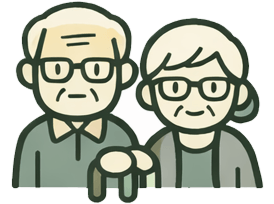 筋力低下や身体機能の低下が見られる高齢の方